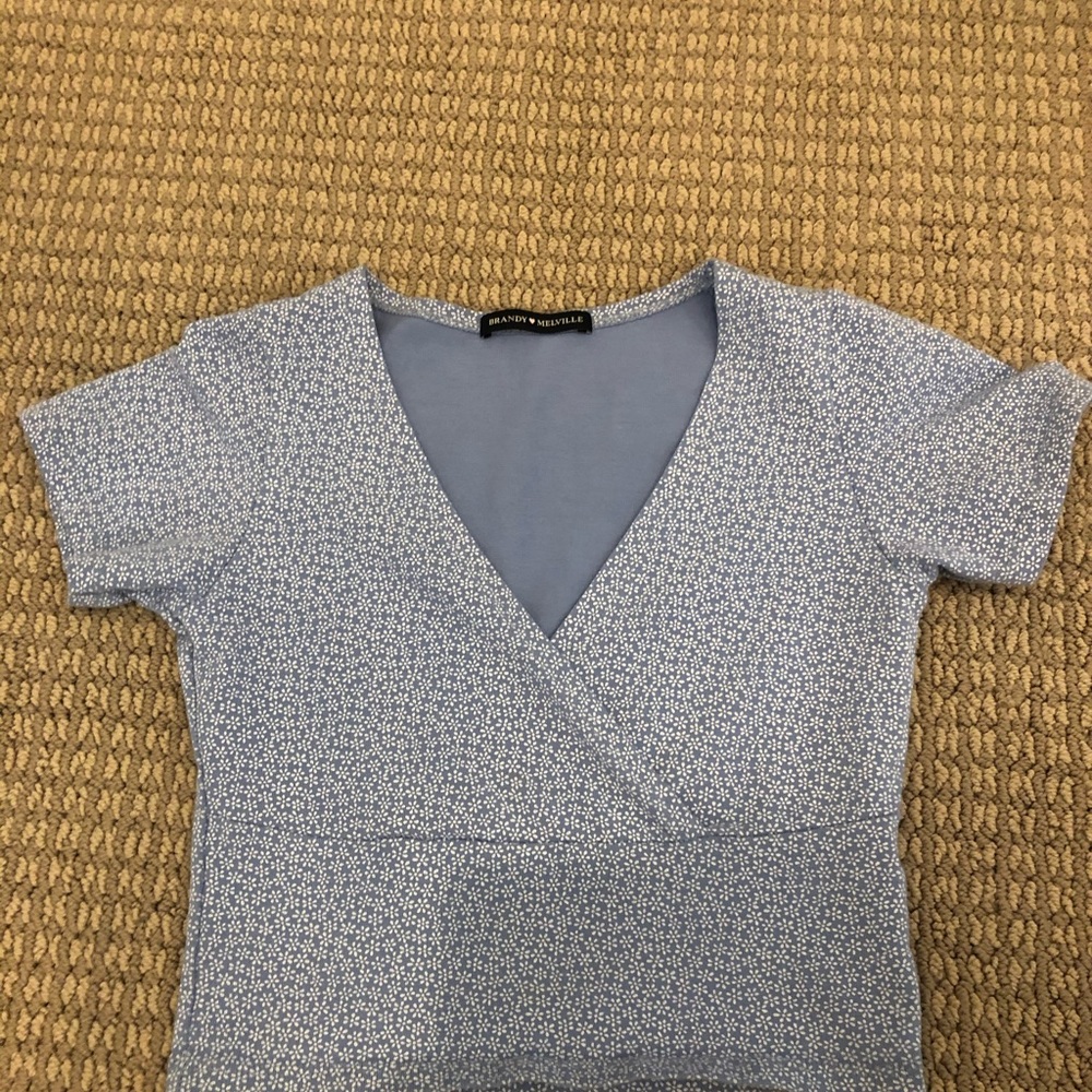 Blue brandy Melville floral top